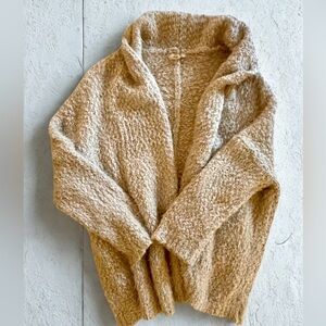 Entro Chunky Knit Open Front Cardigan – Beige/Tan – Size L